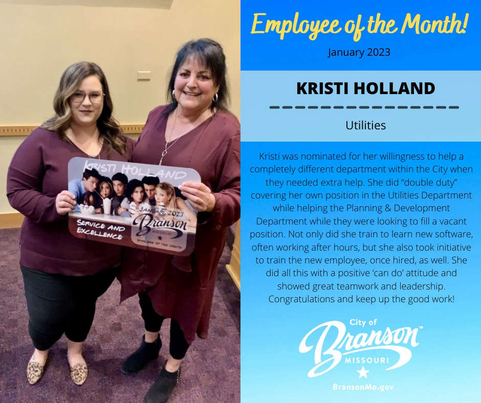 Kristi Holland is Branson City Employee of the Month KRZK 106.3