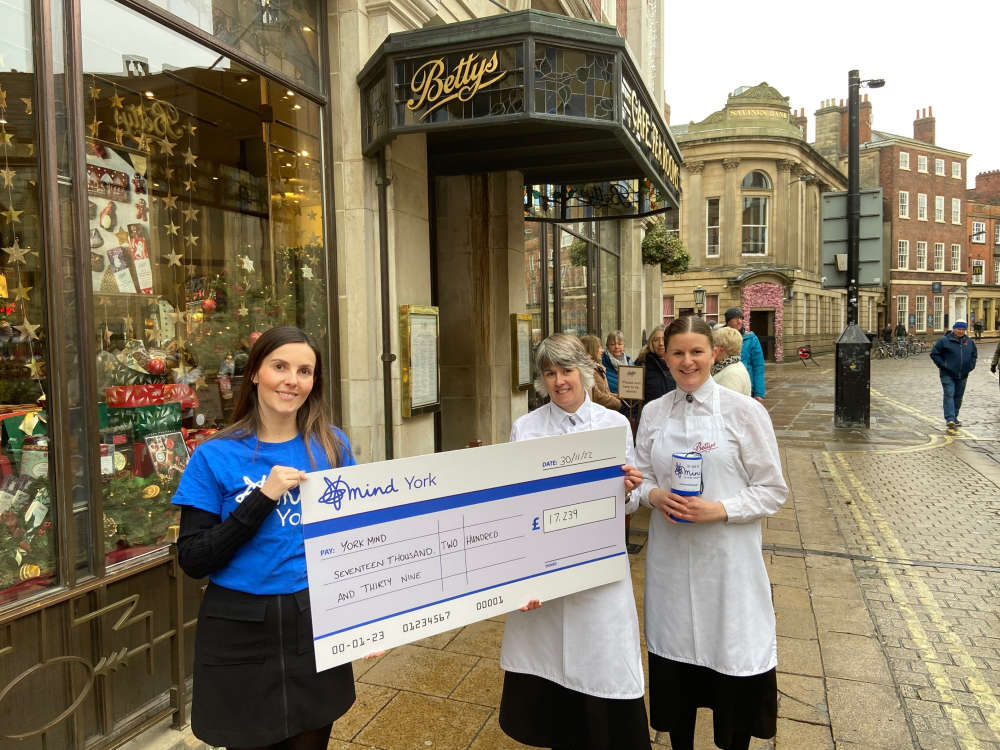 Bettys York raises £17,239 for local mental health charity Jorvik Radio