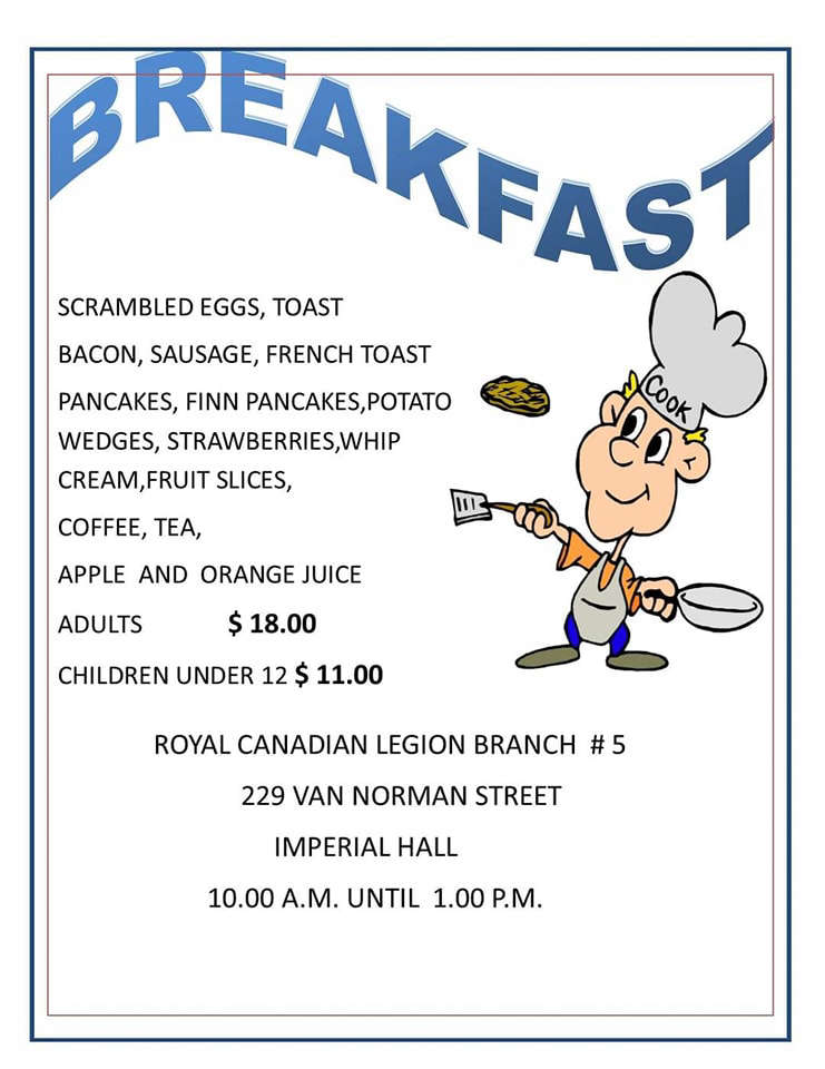 Royal Canadian Legion Breakfast! 915 CKPR