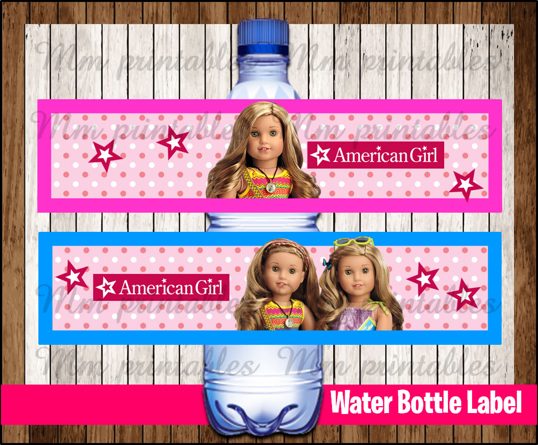 80 OFF SALE American Girl Doll Water Bottle Label instant download Printable