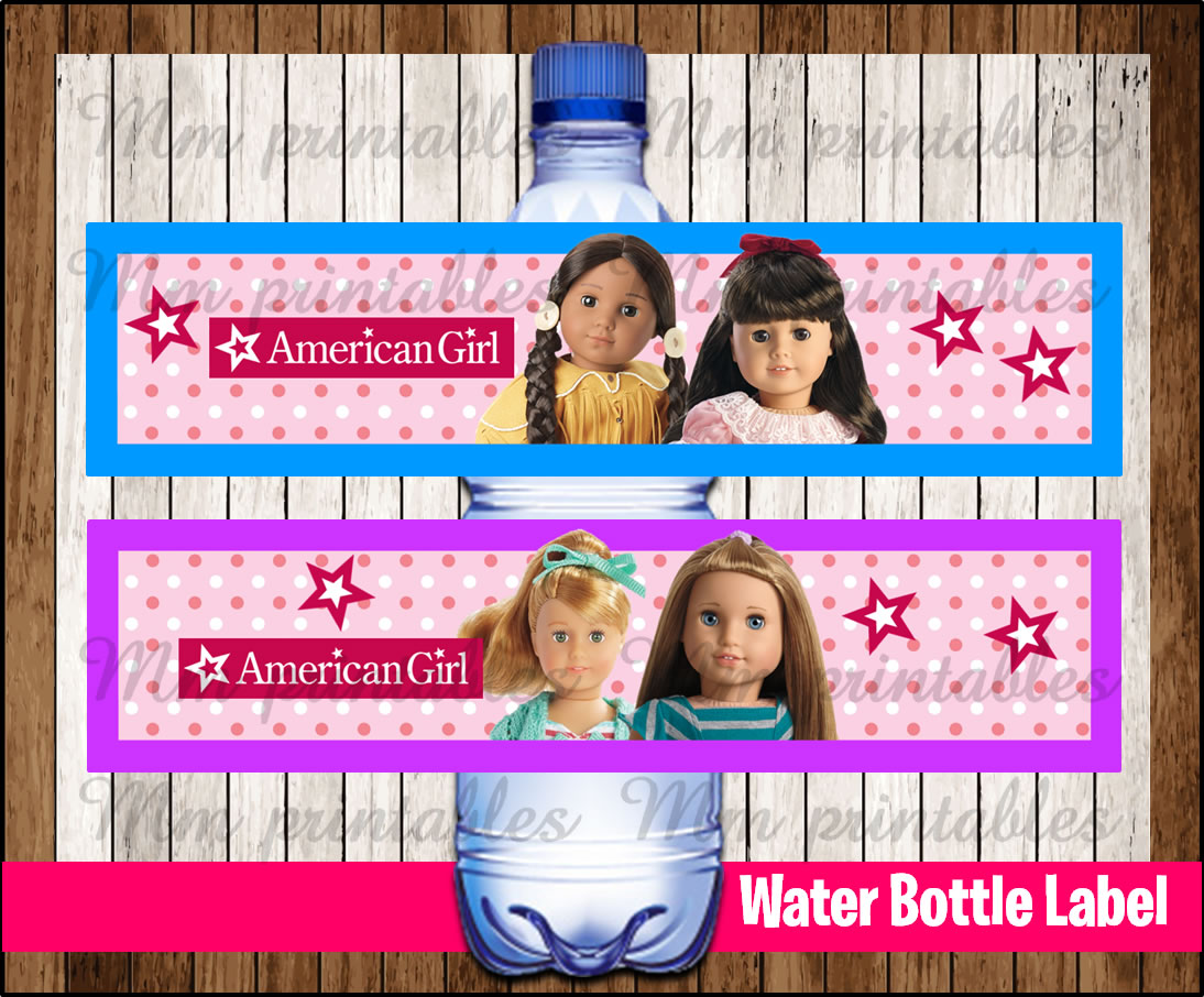 80 OFF SALE American Girl Doll Water Bottle Label instant download Printable