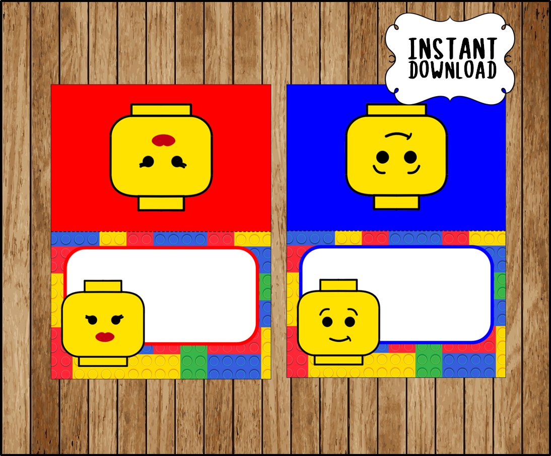 Printable Lego building blocks Food labels instant download, Lego