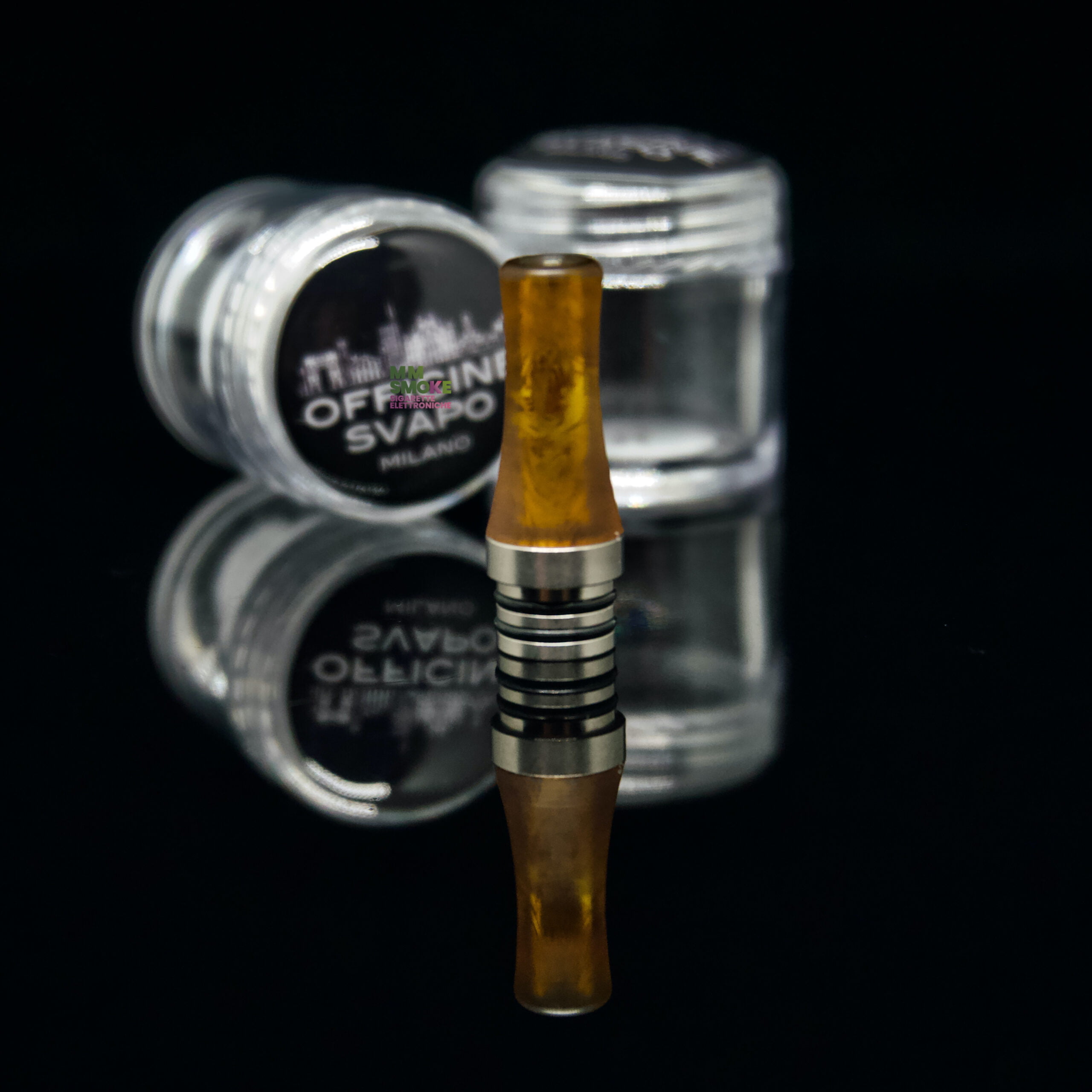 Drip Tip Mod. ZEUS AMBRA Metacrilato a Vite By Officine Svapo MM SMOKE