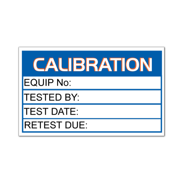 CALIBRATION LABELS STD SIZE MMS Safety Australia