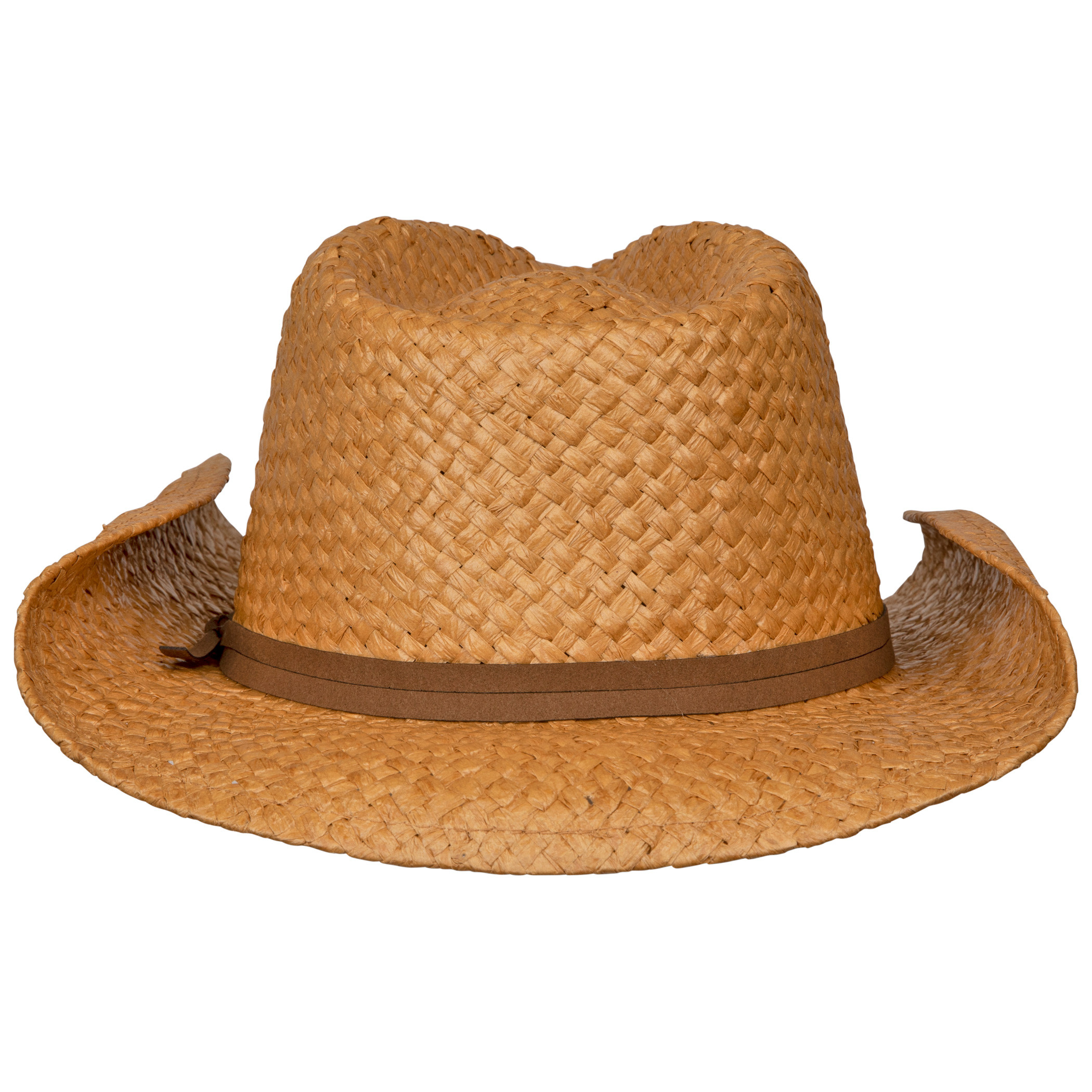 Busch Light Straw Cowboy Hat With Brown Band
