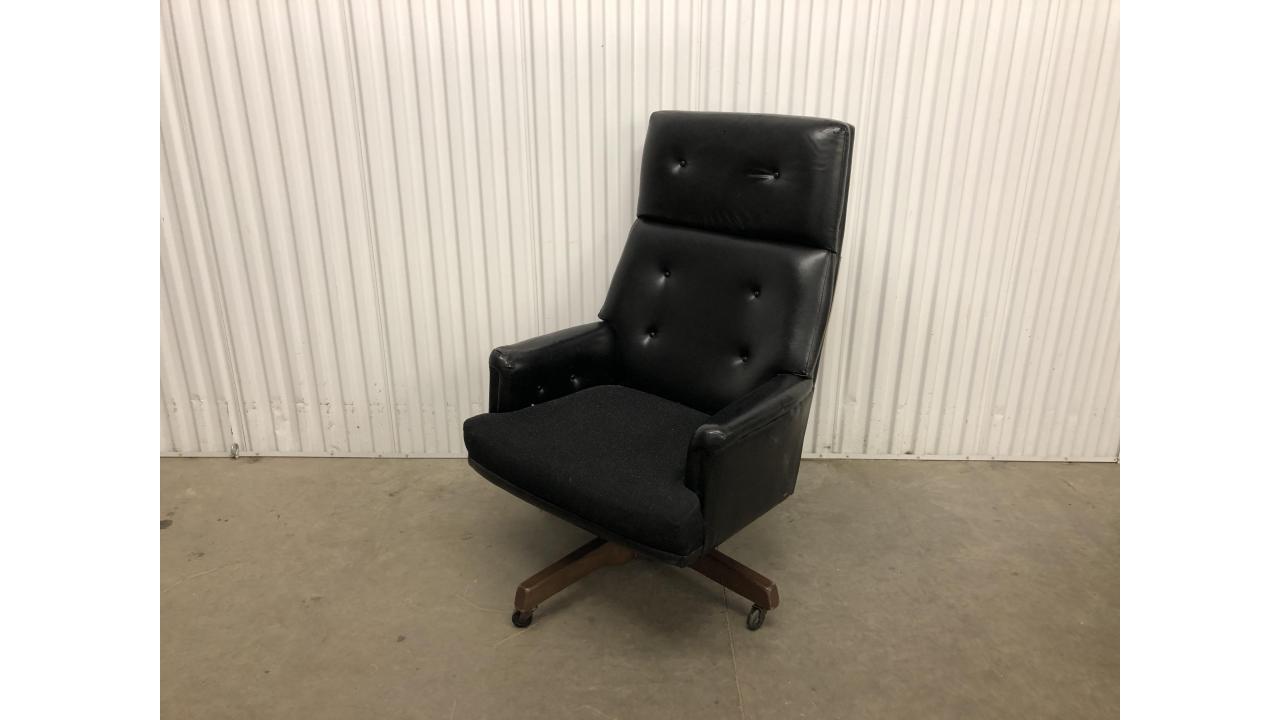 Vintage HON High Back Office Chair Black, Mid Century! St. Paul