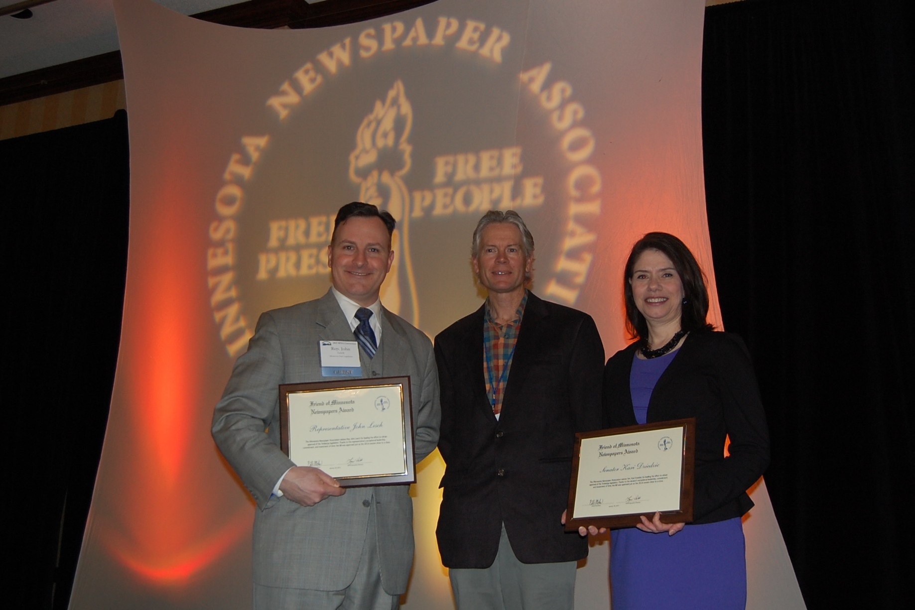 Legislators Honored by Minnesota Newspaper Association Minnesota Newspaper Association