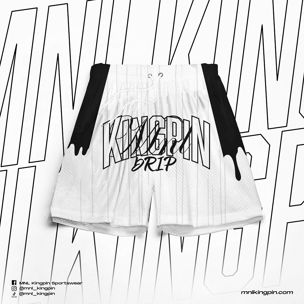 MNL KINGPIN DRIP WHITE SHORTS MNL Kingpin