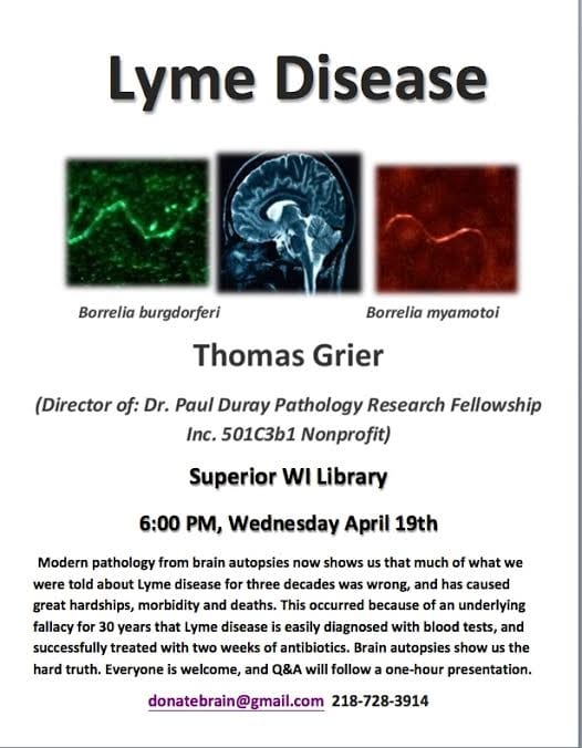 Superior Wisconsin Event with Speaker Tom Grier • Minnesota Lyme