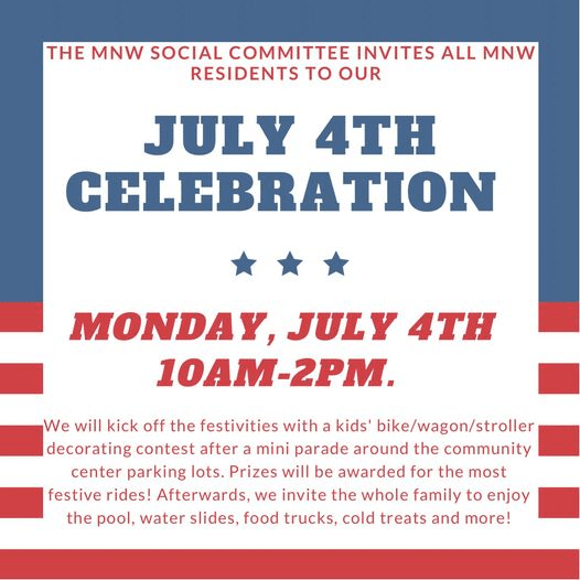 July 4th Celebration!!!!!!!!!!!!!!!!!! Memorial Northwest Homeowners Association