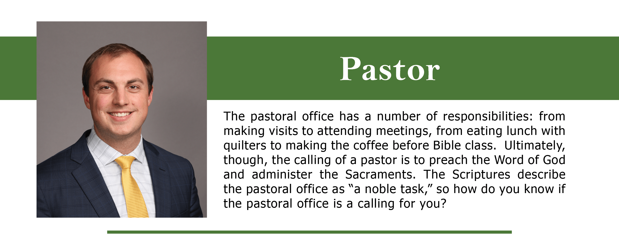 Pastor — Missouri District — The Lutheran Church Missouri Synod