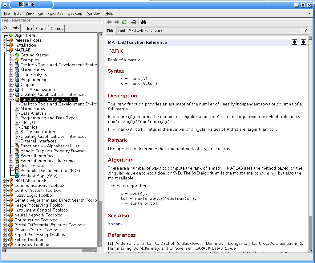 MATLABGrundlagenDas HilfeSystem von MATLAB