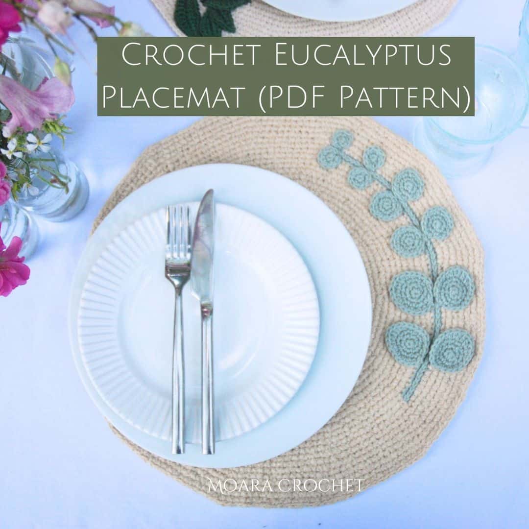 Crochet Eucalyptus Placemat Pattern PDF Pattern designed