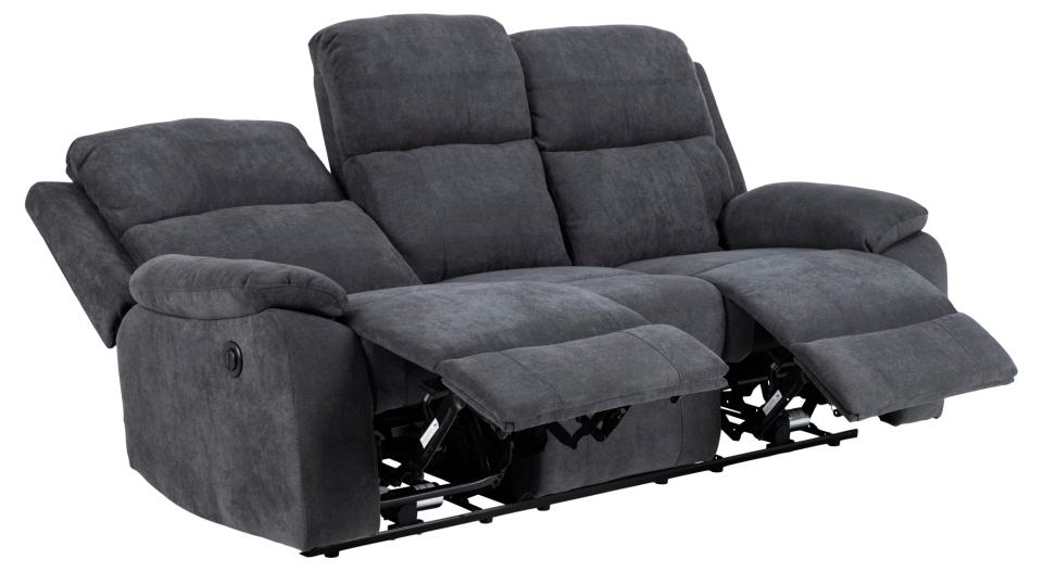 Mora 3 pers. Recliner sofa Mørkegrå stof