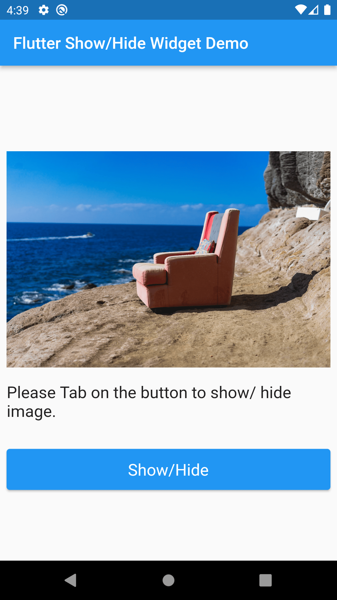 How to hide any widget in flutter Mobikul