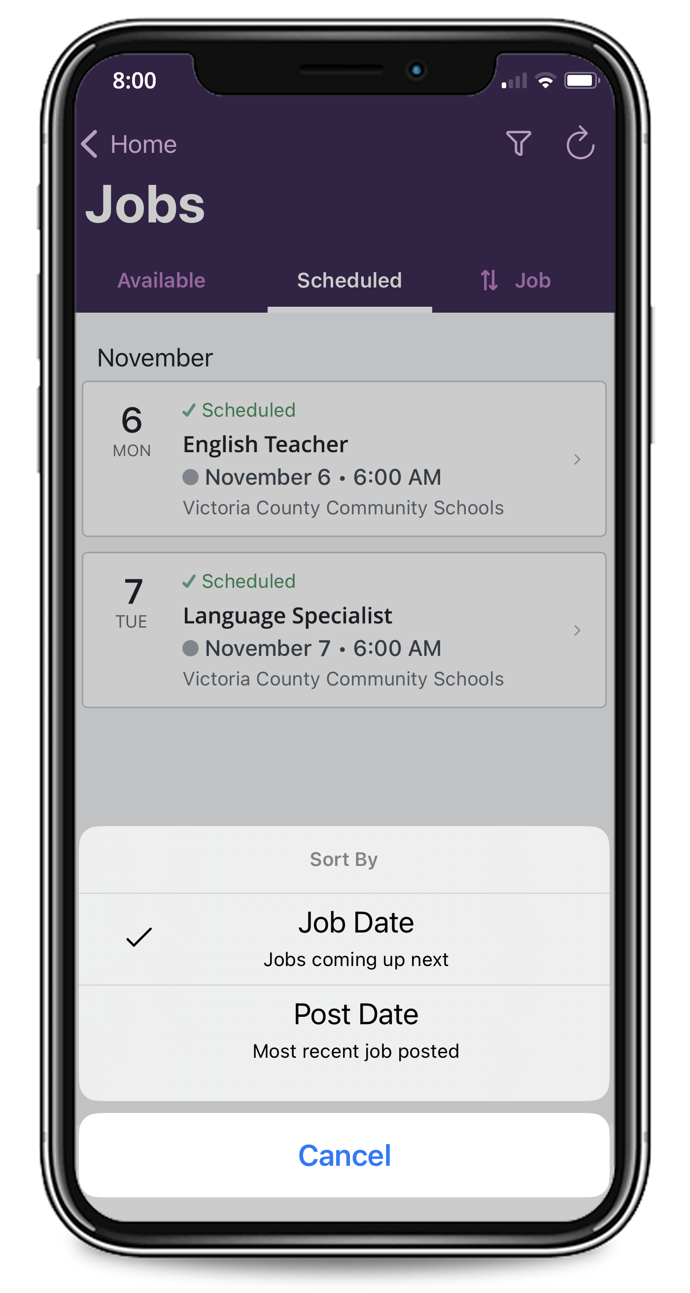 Sorting and Filtering Jobs (Subs) – Frontline Mobile