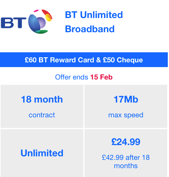 Exclusive BT Broadband Deals MobileDealCheck