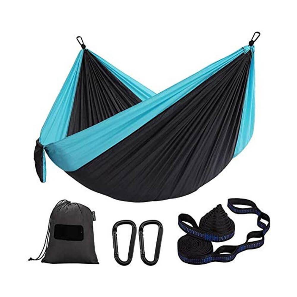 Double Camping Hammock with Tree Straps & Carry Bag Mobile Geyser