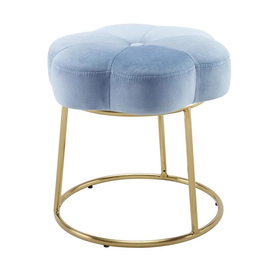 This contemporary makeup vanity table set features tapered legs, flip top mirror, and stool with a padded seat with tapered legs. lowe s