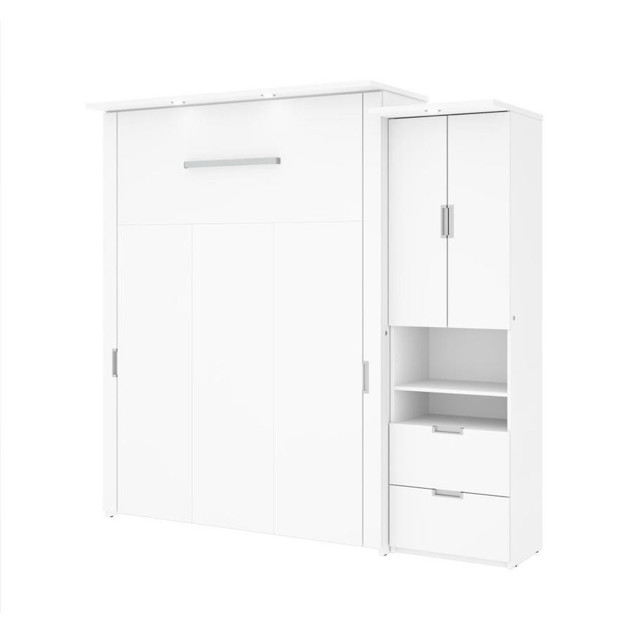 Cottage white queen size cabinet bed. bestar pur white queen murphy bed in the beds department at lowes com