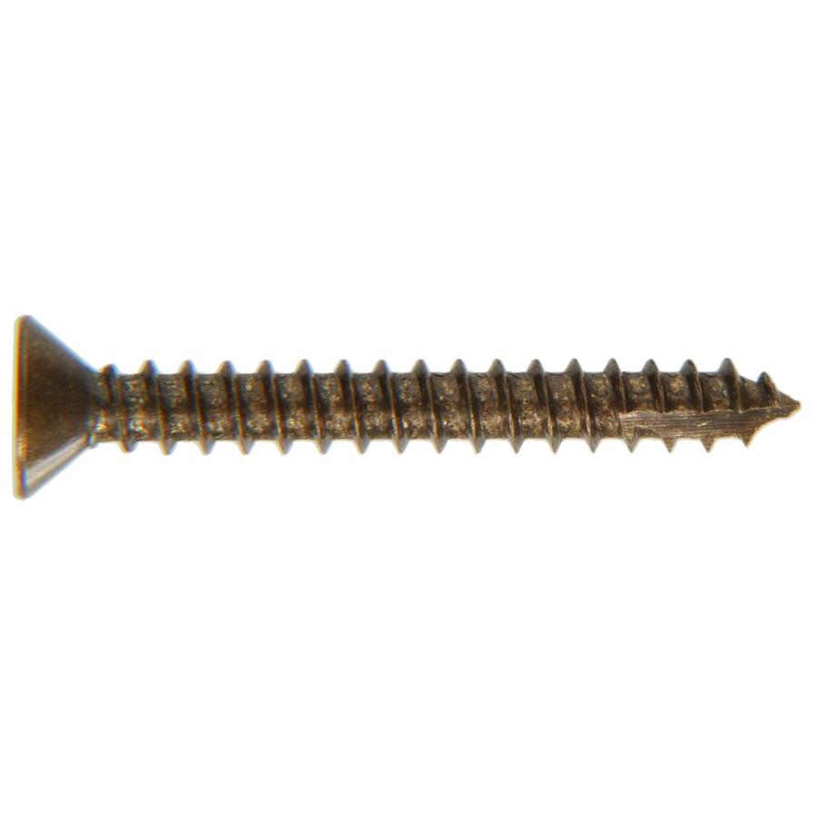 Hillman 7 x 11/4in Gold Brass Flat Wood Screws (4Count) at