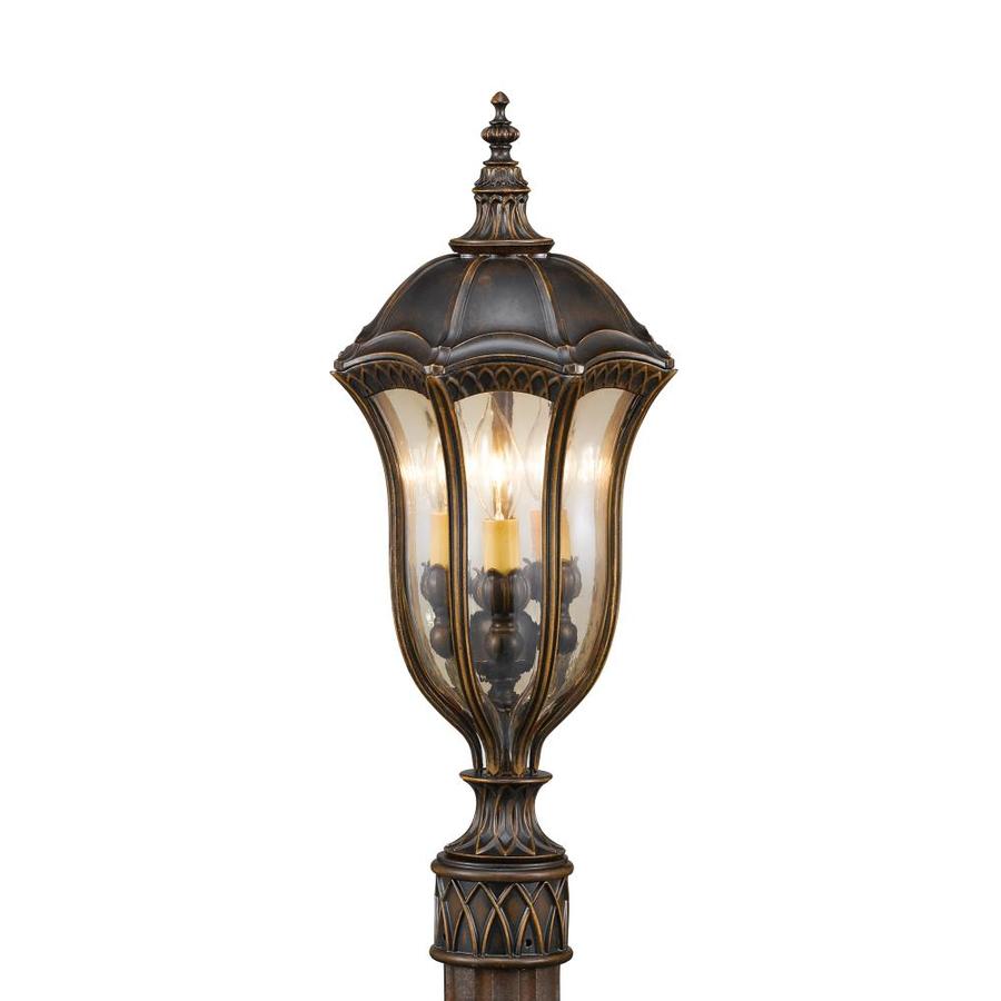 Feiss Baton Rouge 3Light Walnut Outdoor Post in the Complete Post