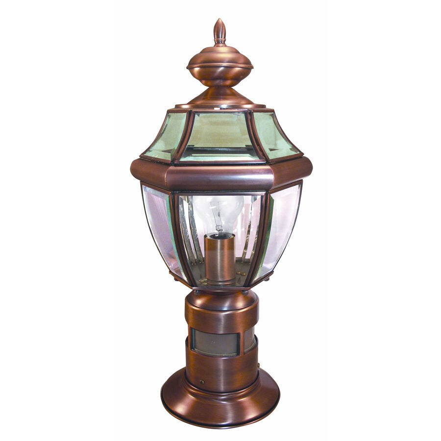 Heath Zenith 21in H Brushed Copper Motion Activated Outdoor Wall Light