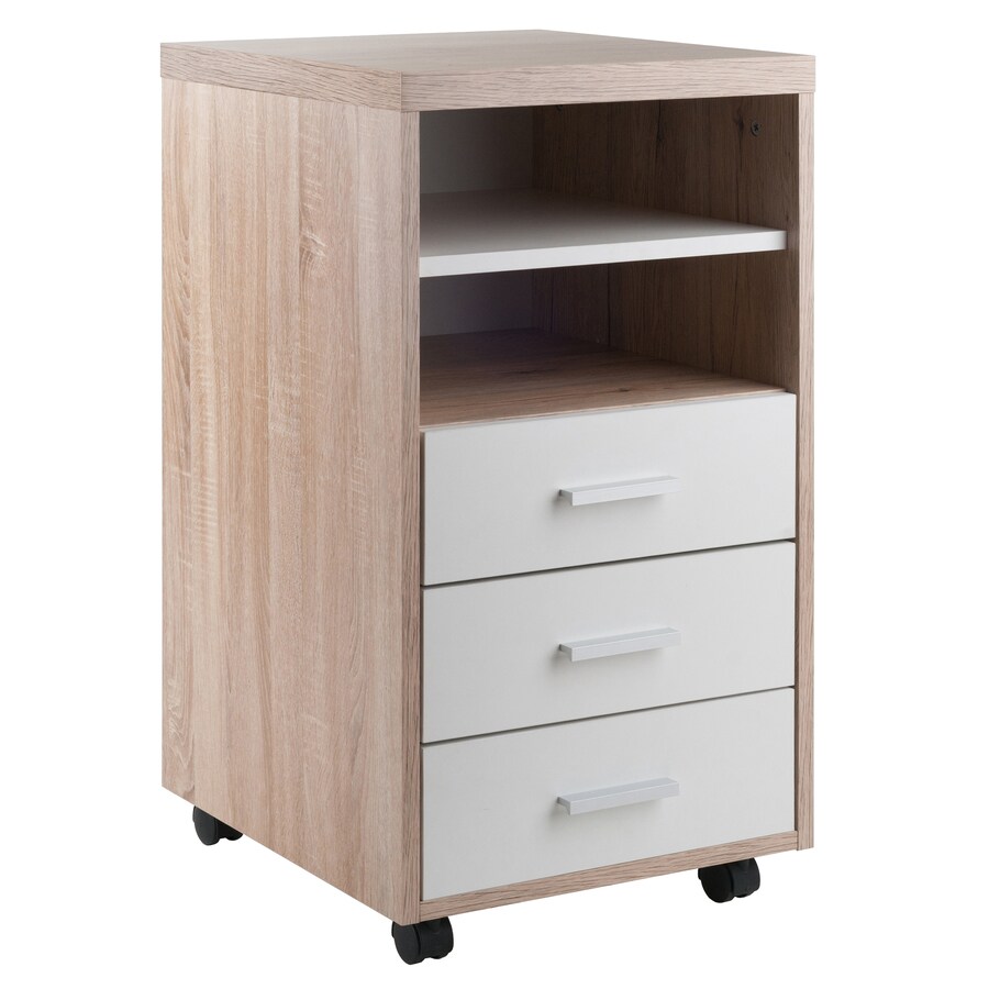 Winsome Wood Kenner Reclaimed Wood and White 2Shelf Office in