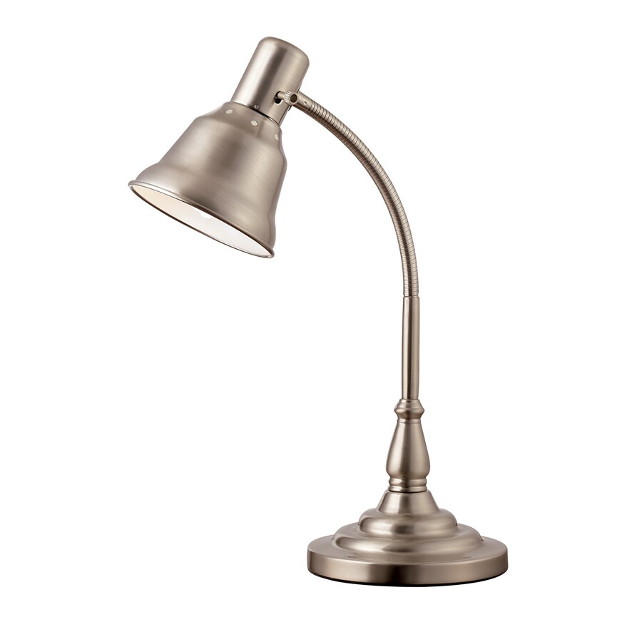 Style Selections 20.25in Adjustable Brushed Nickel Desk Lamp with