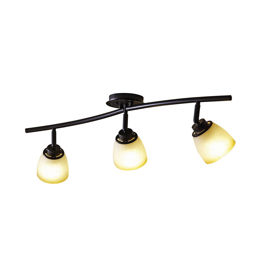 Allen + roth 3Light 34in Aged Rust Fixed Track Light Kit at
