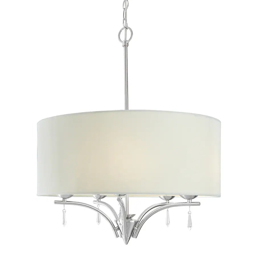 Style Selections Brushed Nickel Single Transitional Drum Pendant Light