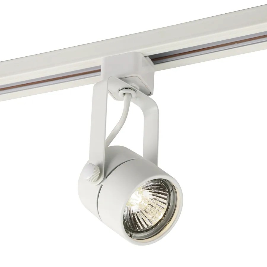 Project Source 1Light Dimmable Matte White Gimbal Linear Track Lighting Head at