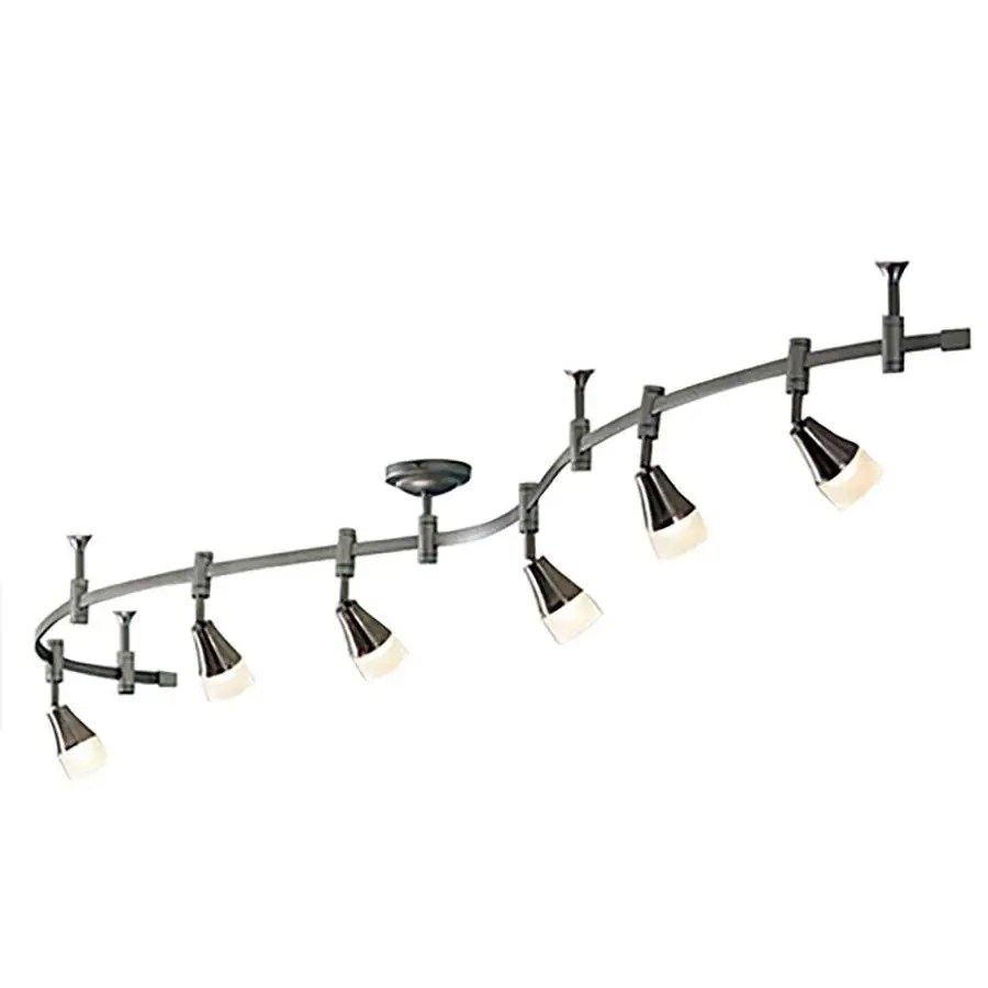allen + roth Sloan 6Light 96in Brushed Nickel Dimmable LED Flexible