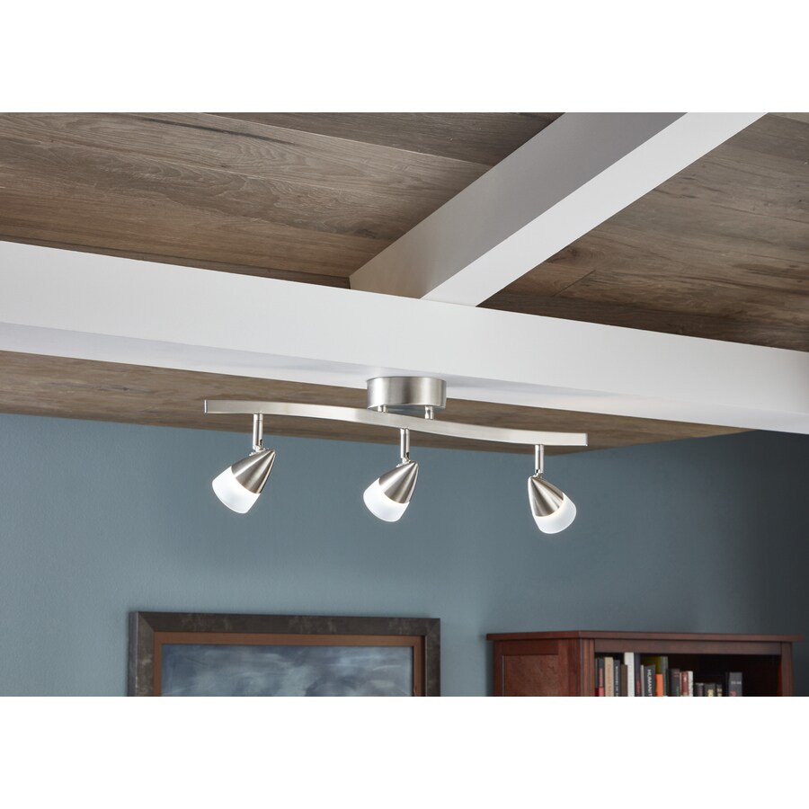 allen + roth Aria 3Light 24.1in Brushed Nickel Dimmable LED Track Bar Fixed Track Light Kit in
