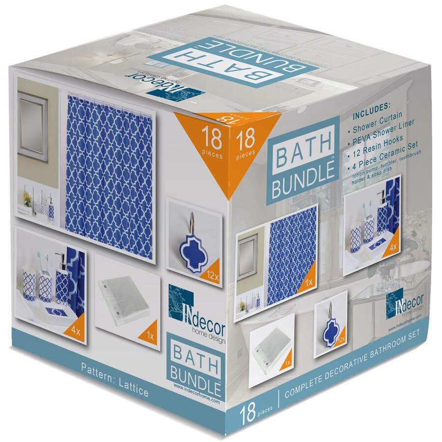 INdecor home design Lattice Geometric Navy Ceramic in the Bathroom