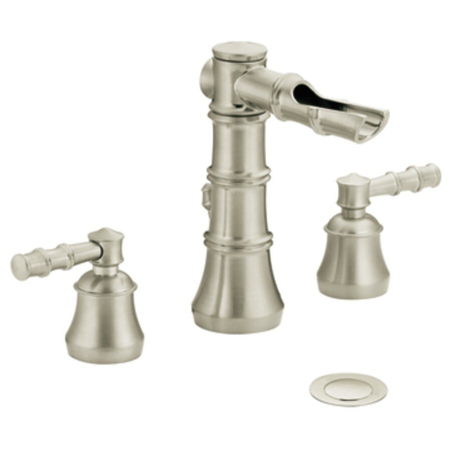 Moen Bamboo Brushed Nickel 2Handle Widespread WaterSense Labeled