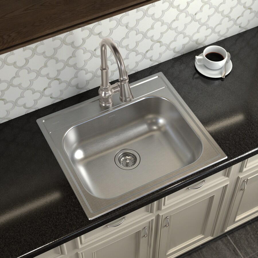 Moen 2000 DropIn 25in x 25in Stainless Single Bowl 1Hole Kitchen