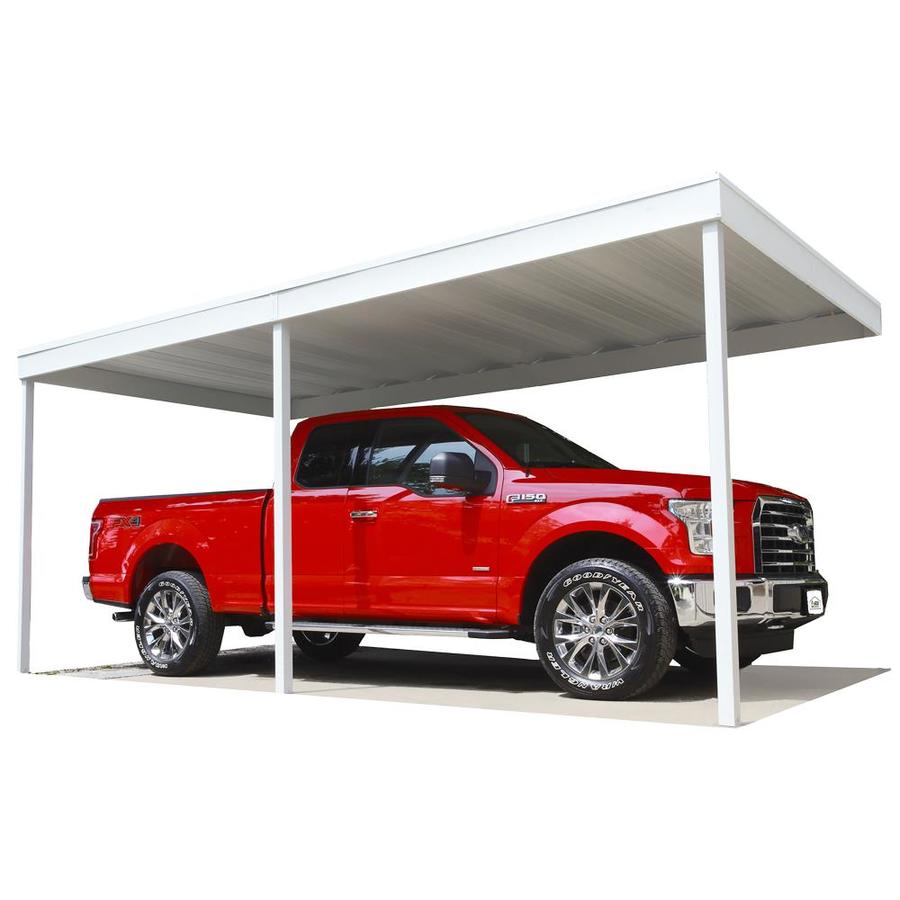 Arrow 10.06ft x 20.02ft Eggshell Metal Patio Cover in the Patio