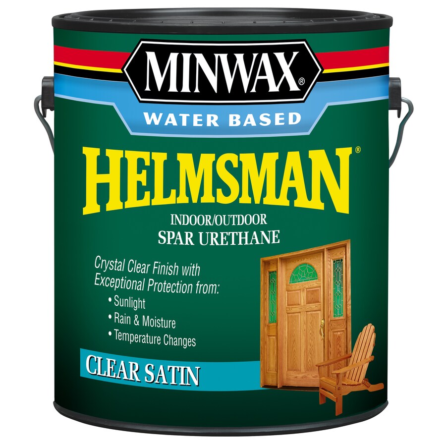 Minwax Helmsman Clear Satin WaterBased Varnish (1Gallon) in the
