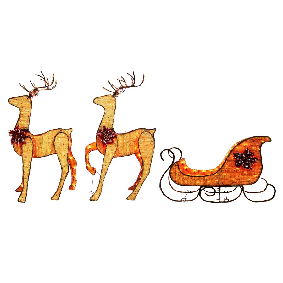 Holiday Living 3Pack Reindeer Reindeer with White Incandescent Lights