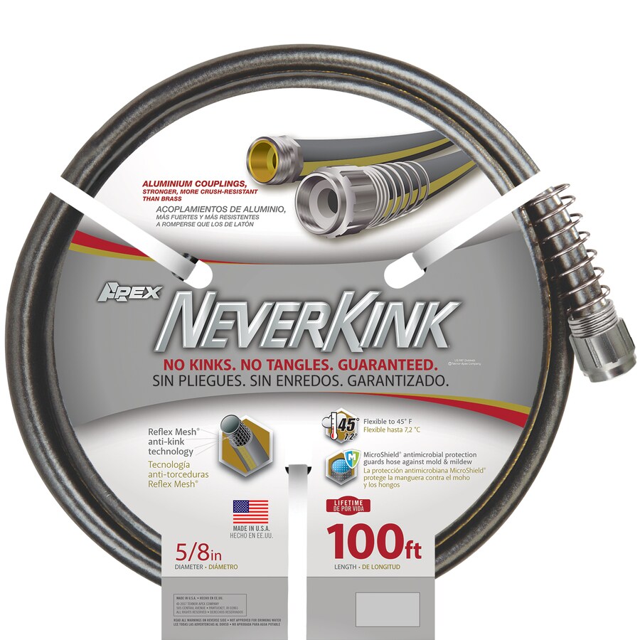 Teknor Apex Neverkink 5/8in X 100ft PremiumDuty Kink Free Vinyl Gray Coiled Hose at