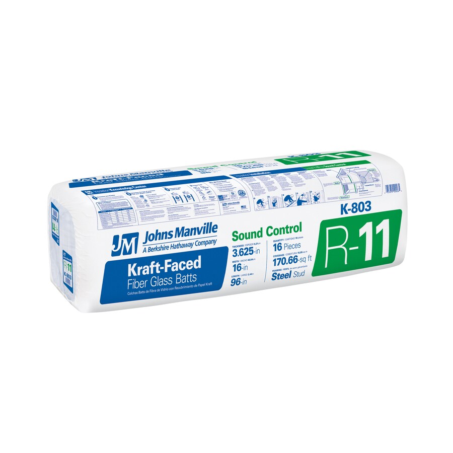 Johns Manville R11 Fiberglass Batt Insulation with Sound Barrier (16