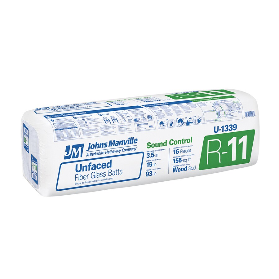 Johns Manville R11 Fiberglass Batt Insulation with Sound Barrier (15