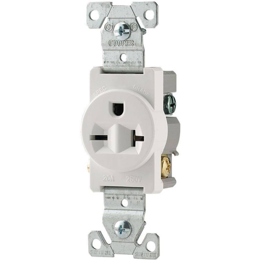 Eaton White 20Amp Round Outlet Commercial in the Electrical Outlets