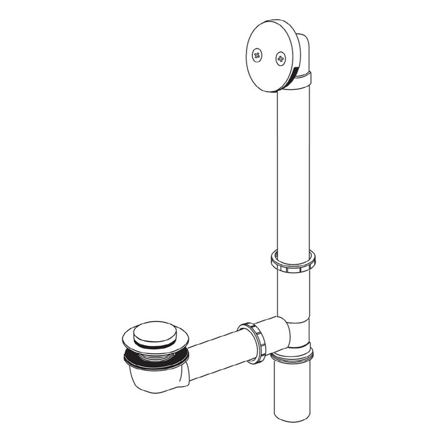 Delta 11/2in Polished Brass Lift and Turn with Brass Pipe in the
