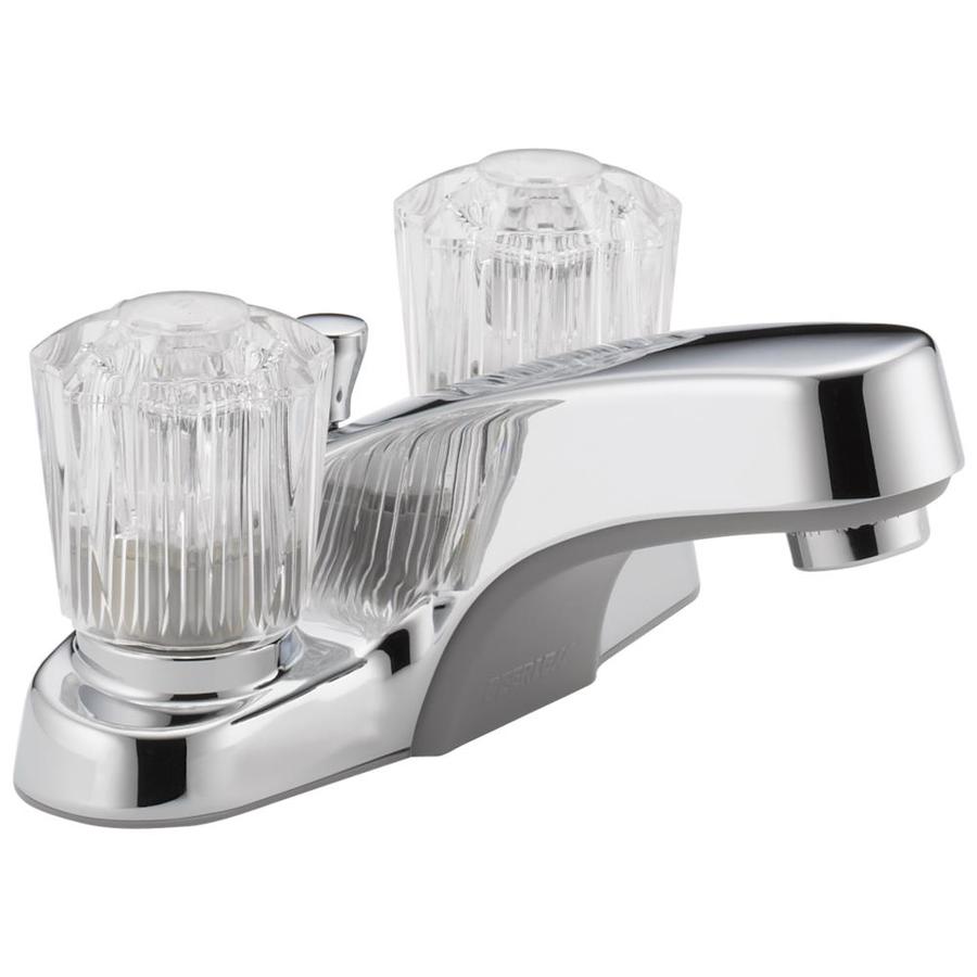 Peerless Chrome 2handle 4in Centerset WaterSense Bathroom Sink Faucet