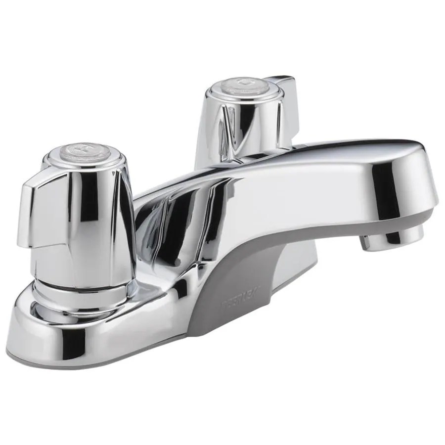 Peerless Chrome 2handle 4in Centerset WaterSense Bathroom Sink Faucet