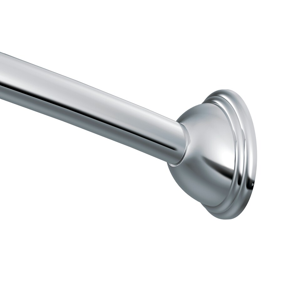Shop Moen 5472in Chrome Curved Adjustable Single Shower Curtain Rod