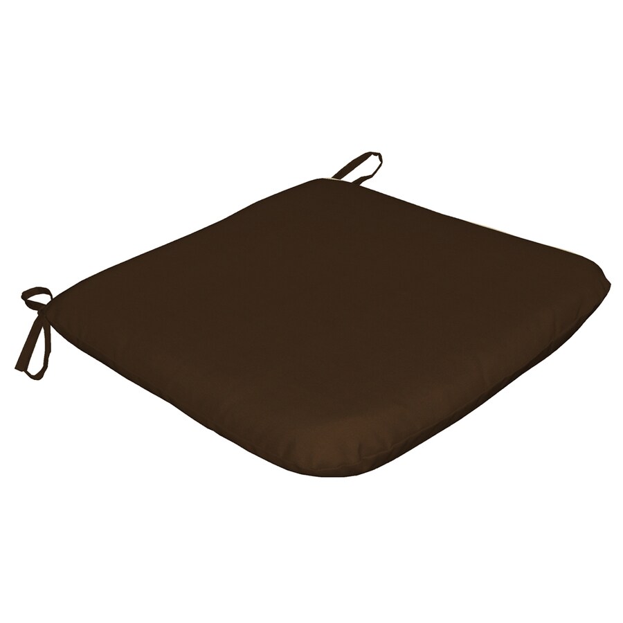 Sunbrella Sunbrella Bay Brown Solid Reversible Outdoor Seat Pad at