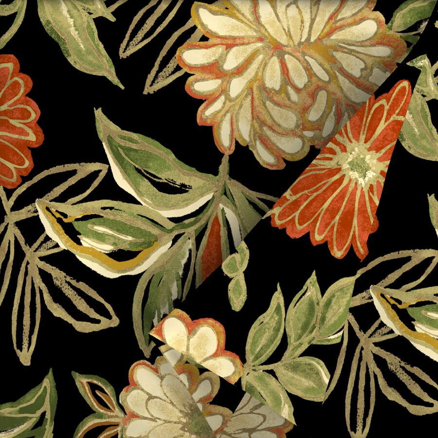 Black Outdoor Fabric By The Yard Shop 54in Black Floral Outdoor Fabric (BytheYard) at